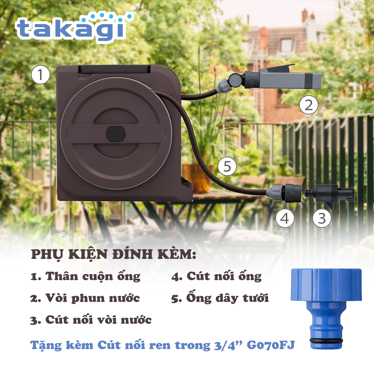 Bộ vòi tưới Nano Next Takagi