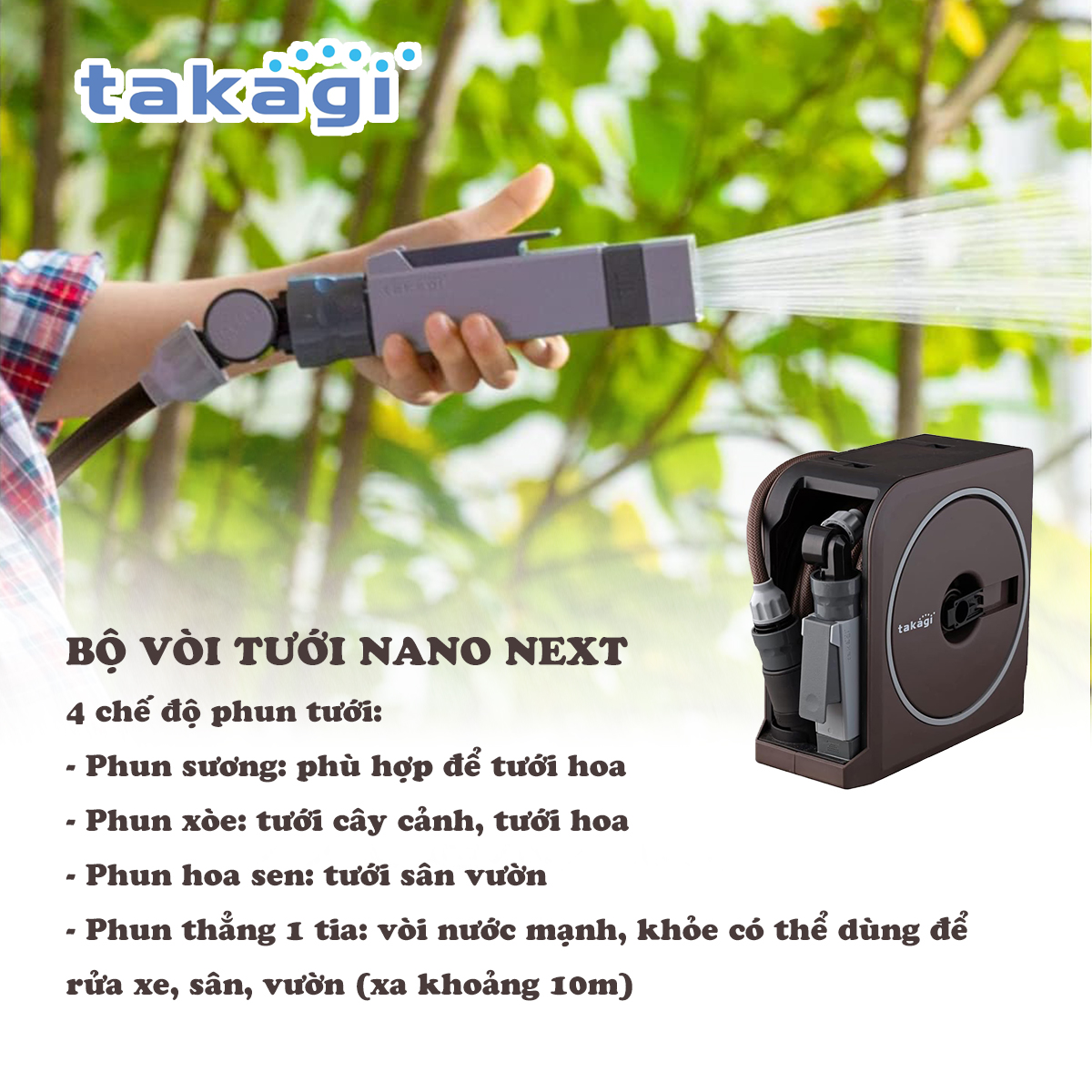 Bộ vòi tưới Nano Next Takagi