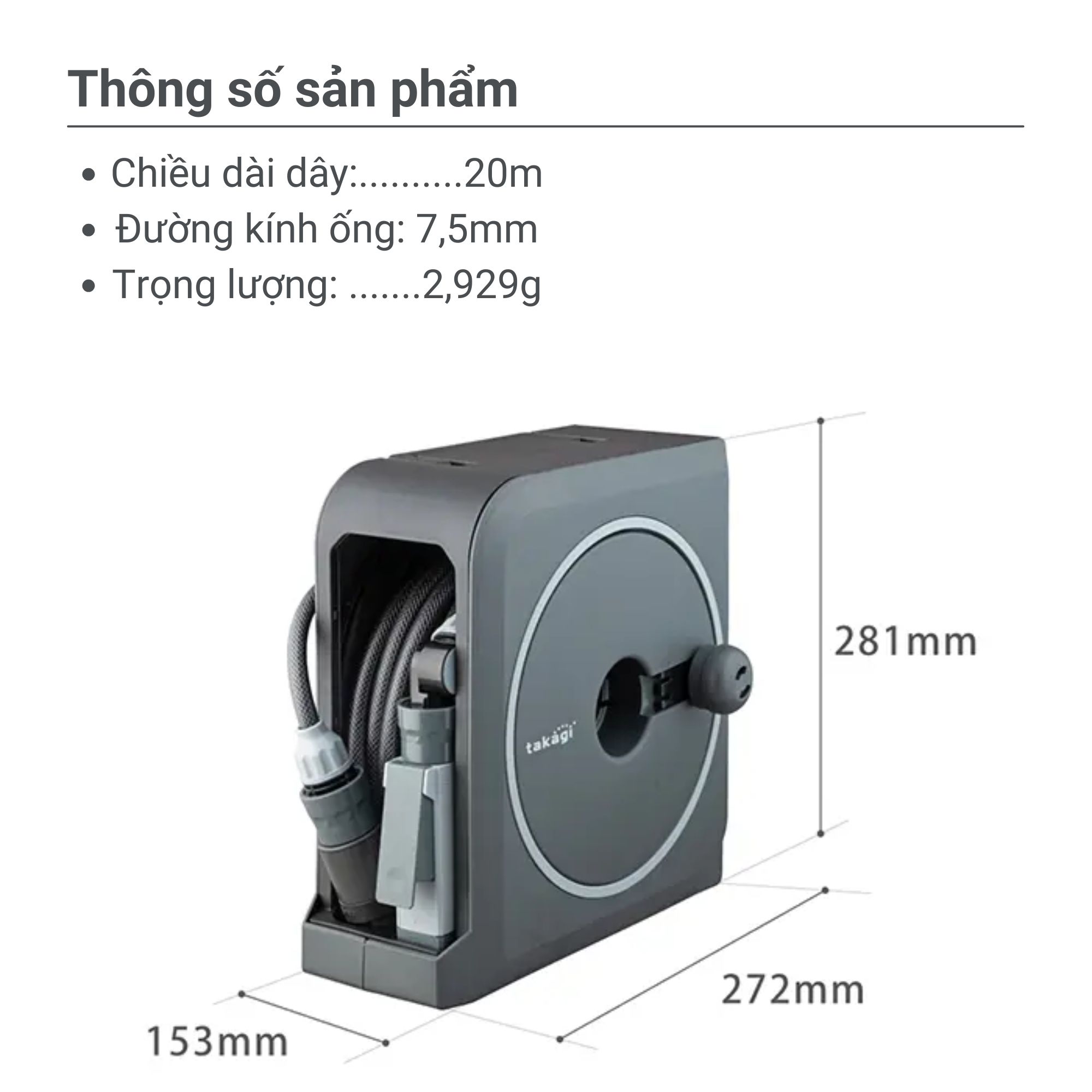 Bộ vòi thu rút tưới vườn Nano Next (BR)VN 20m RM1220CG