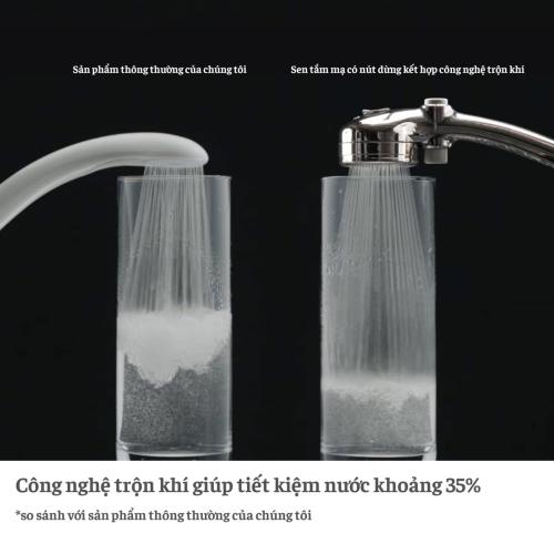 Vòi sen tắm mạ có nút dừng kết hợp công nghệ trộn khí Takagi (JSB025BM)