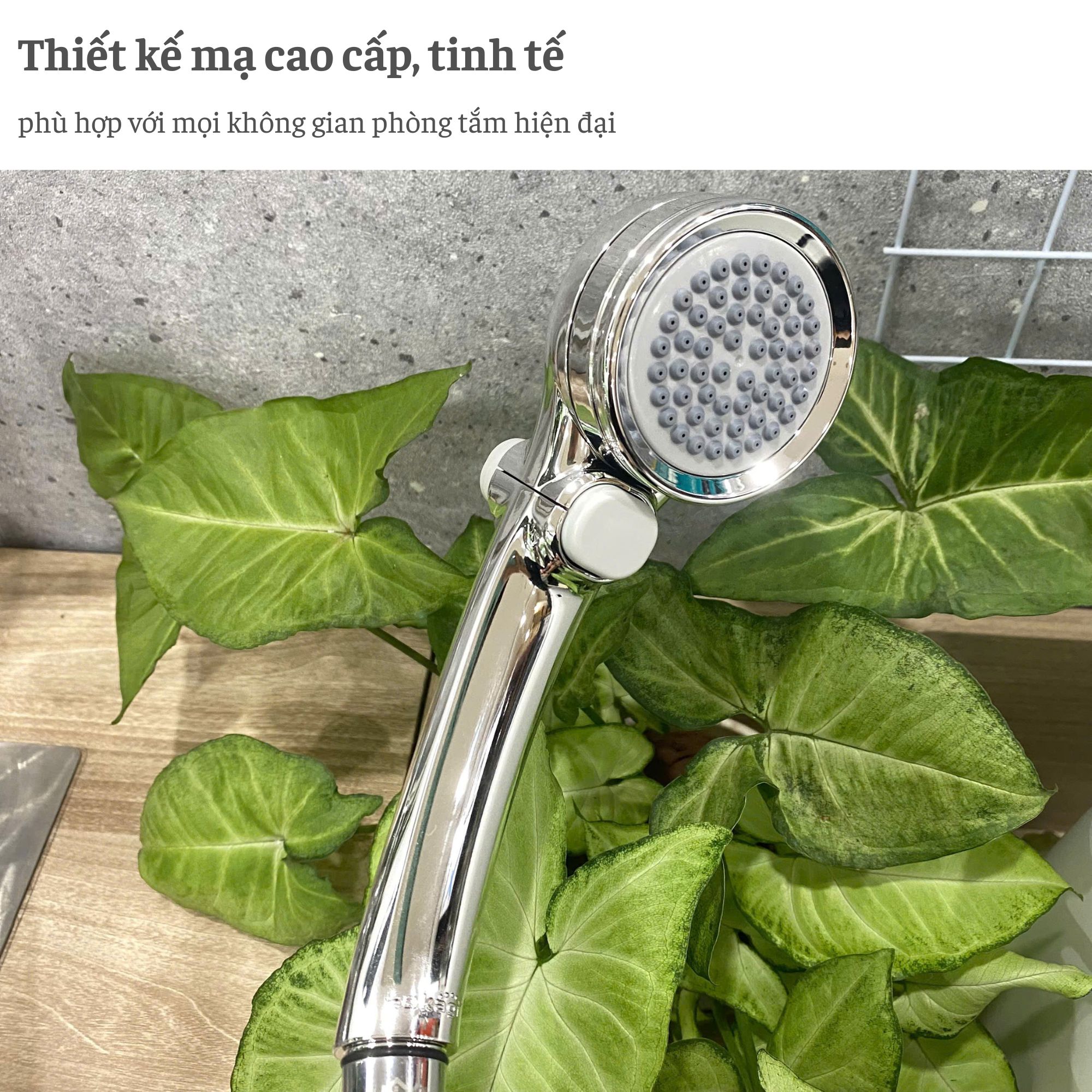 Vòi sen tắm mạ có nút dừng kết hợp công nghệ trộn khí Takagi (JSB025BM)