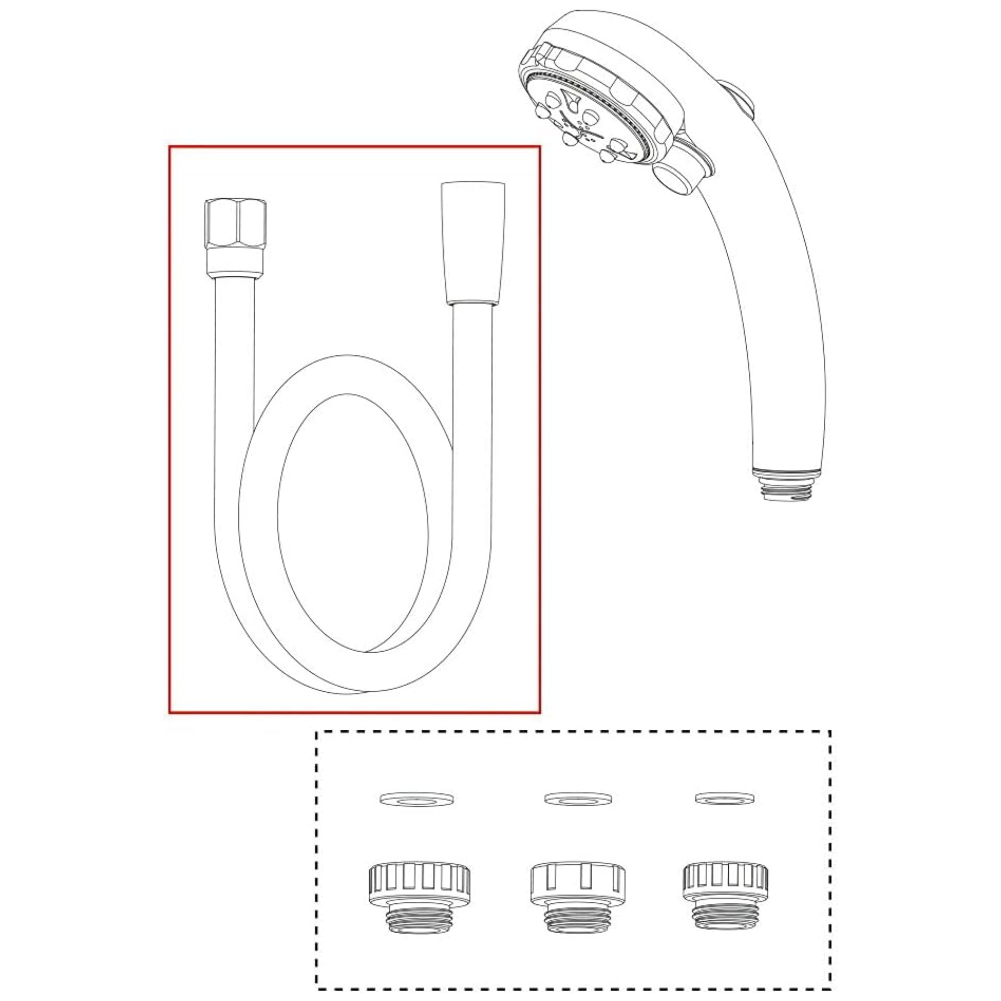 Dây vòi hoa sen Takagi chịu nhiệt JSH002SV -1 6m