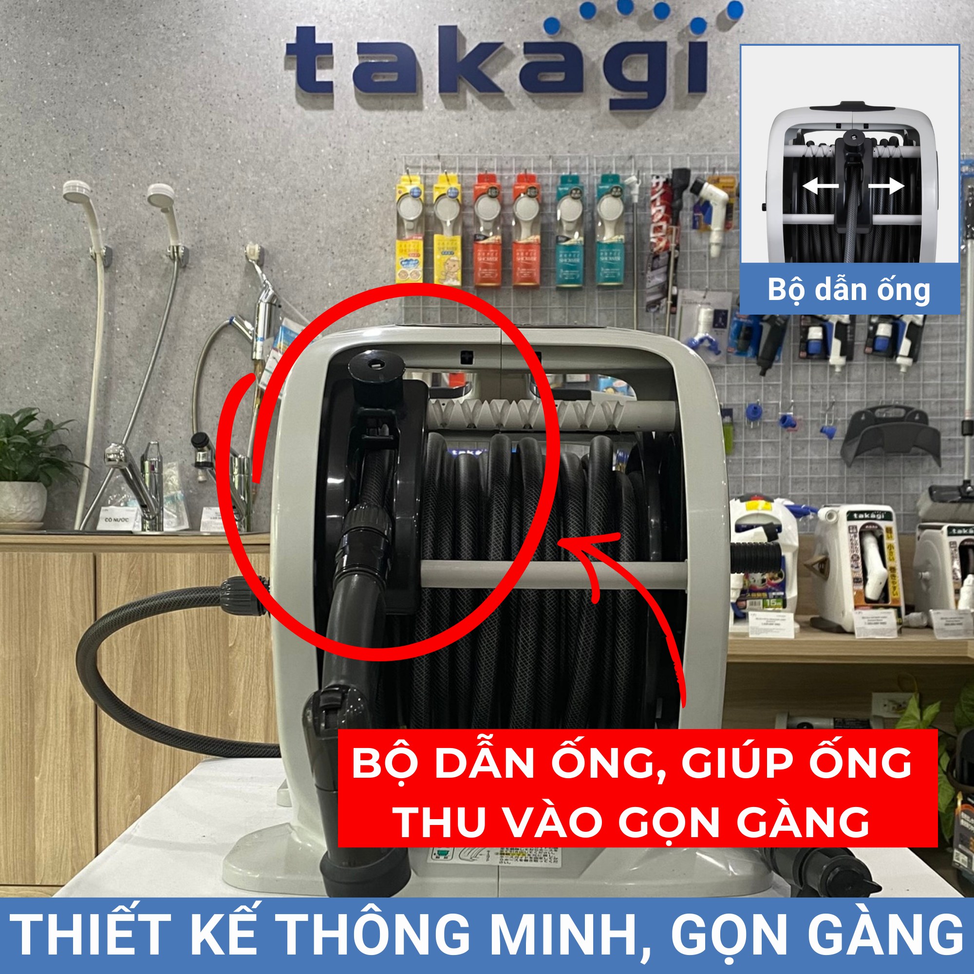 Bộ vòi thu rút tưới vườn Takagi Mercury 2 Twister (CG) 30m RT330CG