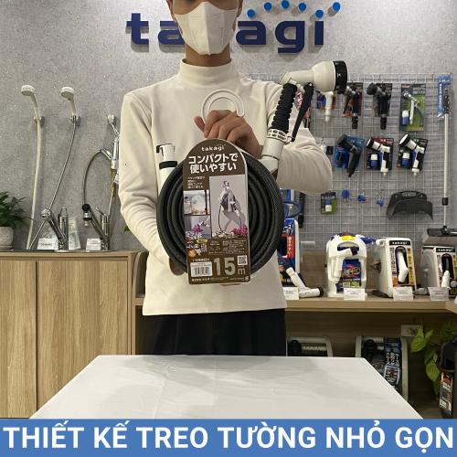 Bộ cuộn vòi tưới cây treo tường 15m Takagi R115CG